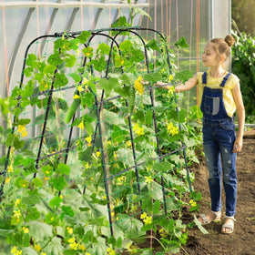 FOLLOOK garden cucumber trellis durable plastic-coated steel core promises lasting stability.