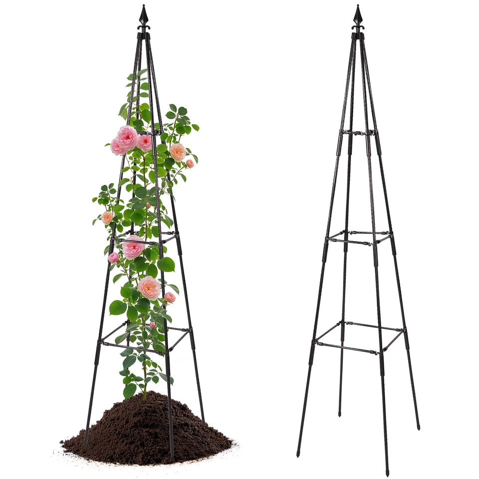 FOLLOOK Garden Trellis 67-inch height supports climbing vines in outdoor beds.