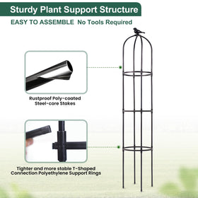 Follook Tubular steel with coating provides durable, weather-resistant plant support.