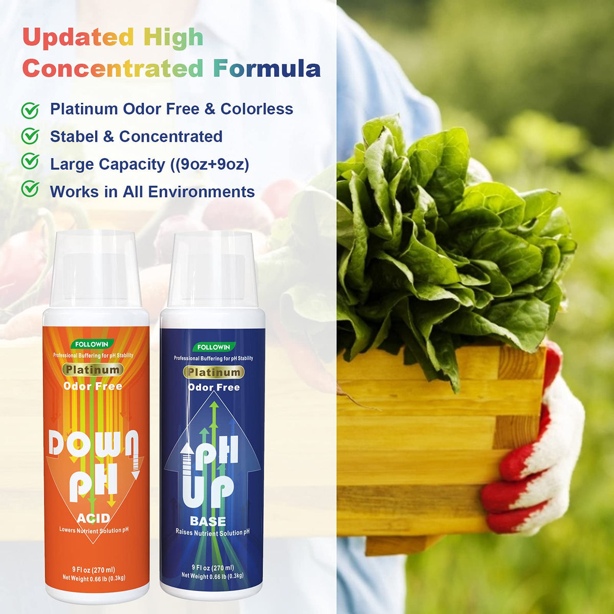 Followin pH Down bottle pour enables precise lowering of pH in soil gardens.