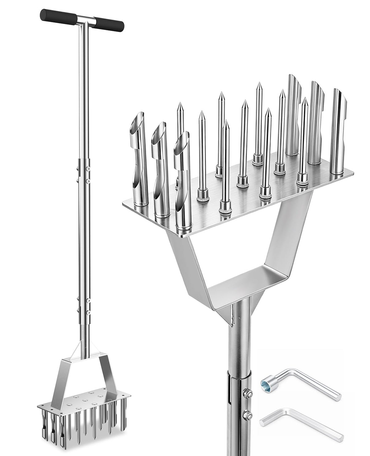 Fologtoo 2-in-1 lawn aerator spike and core for deeper root aeration.