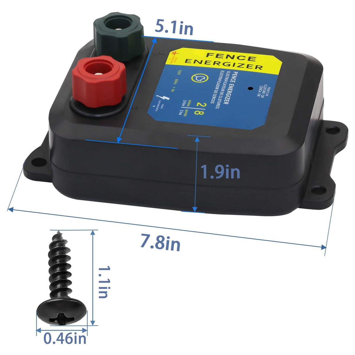 Folosem PE2 installation-ready image showing plug-in energizer in pasture.