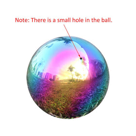 Folytiy stainless steel gazing ball globe highlighting color and light play