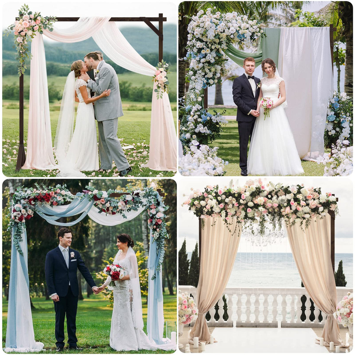 Fomcet wooden arch ceremony scene, perfect frame for vows and photos.