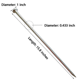 FOMMEN Rebar Stakes side profile showing 1/2 inch diameter in rugged steel.