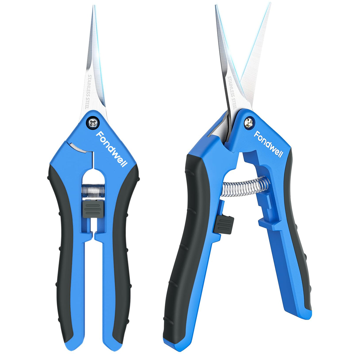 Fondwell 6.5 inch straight blade pruning shears for precise cuts in herbs