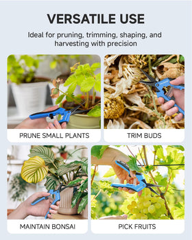 Fondwell pruning shears feature an ergonomic grip for comfortable pruning sessions.