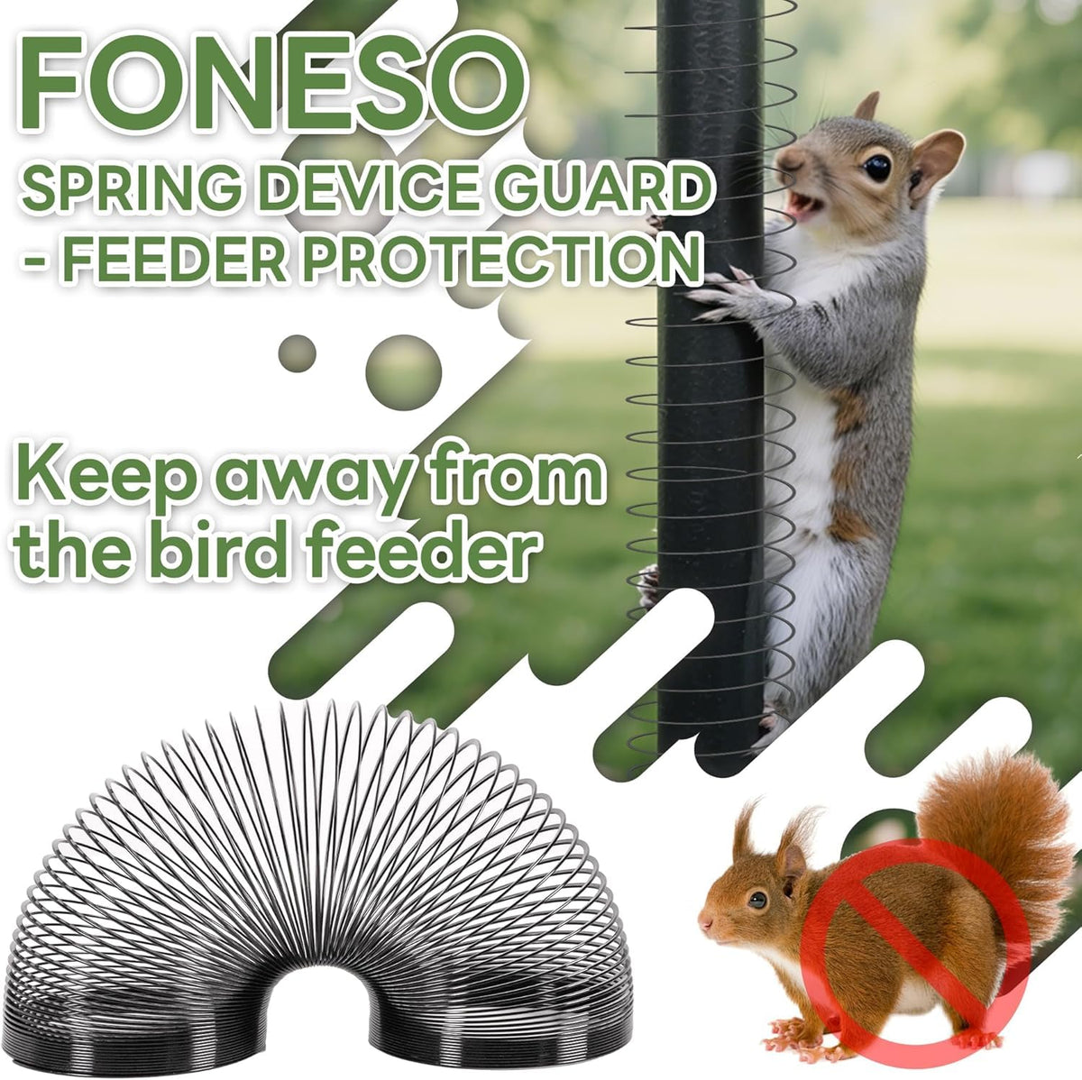 Foneso Bird Feeder Pole Protection keeps perches clear and birds safe.