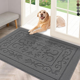 FONEYI Dirt Trapper door mat shown at entrance with large scraping surface