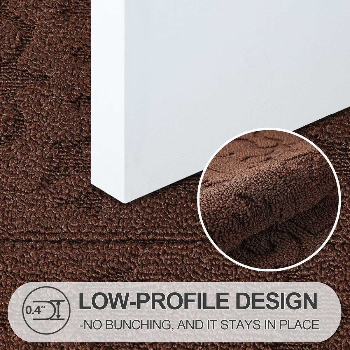 FONEYI door mat close-up shows dense polypropylene fibers trapping dirt and moisture.