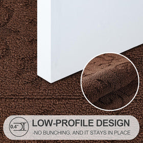 FONEYI door mat close-up shows dense polypropylene fibers trapping dirt and moisture.