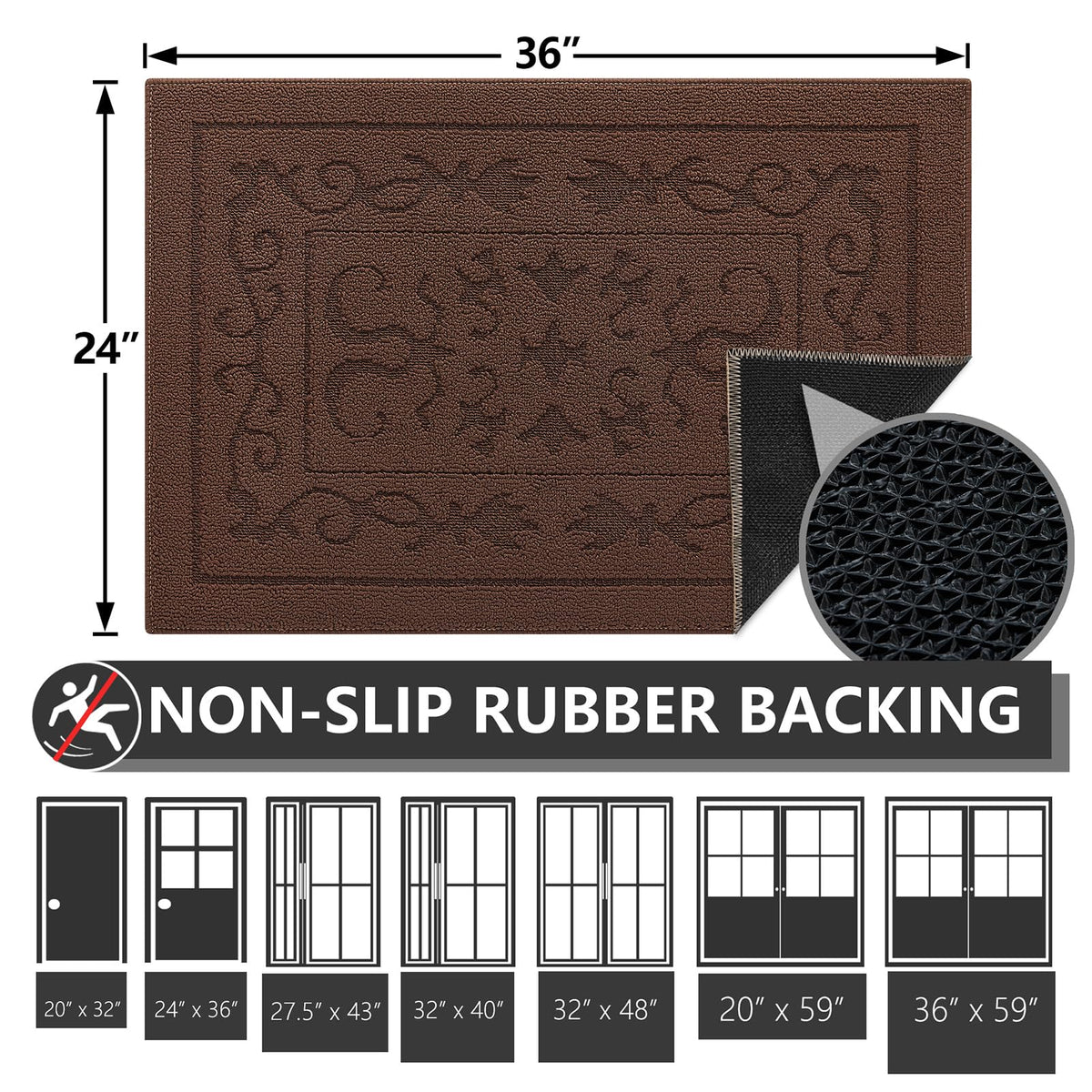 FONEYI mat on a dry floor demonstrating stable placement with non-slip backing.