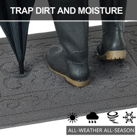 FONEYI non-slip backing keeps the mat secure on dry floors