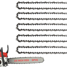 FONLOYEN 5-pack 16-inch chain close-up with chrome finish for longevity