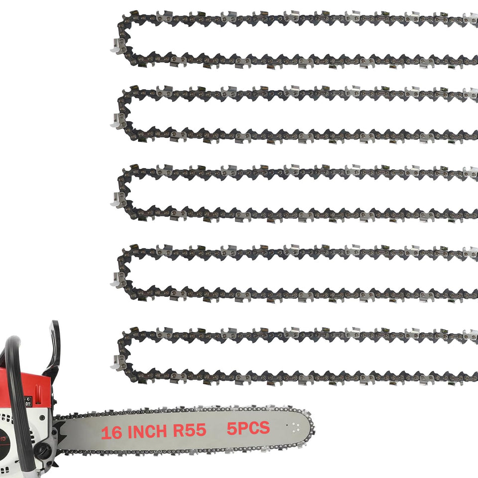 FONLOYEN 5-pack 16-inch chain close-up with chrome finish for longevity
