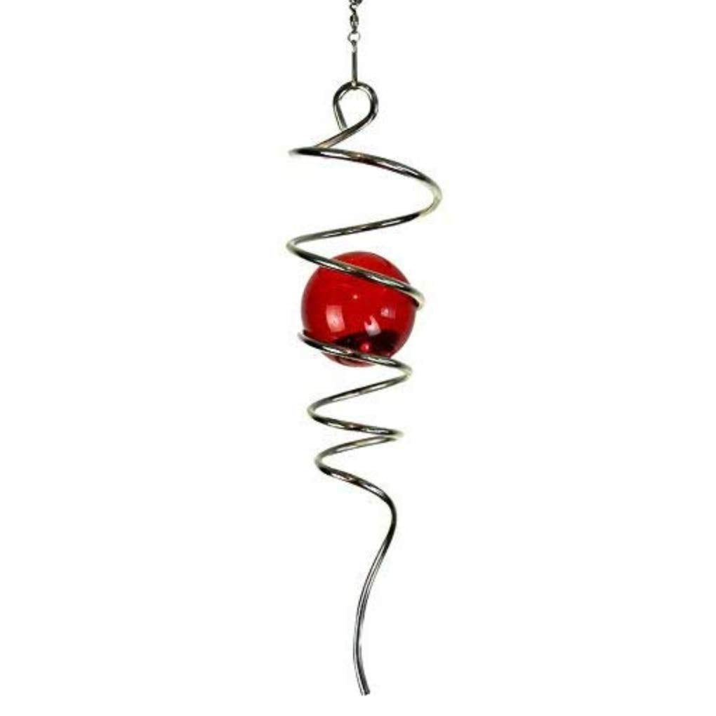 FONMY gazing-ball with stainless steel spiral tail adds dynamic decor outdoors.