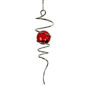 FONMY gazing-ball with stainless steel spiral tail adds dynamic decor outdoors.