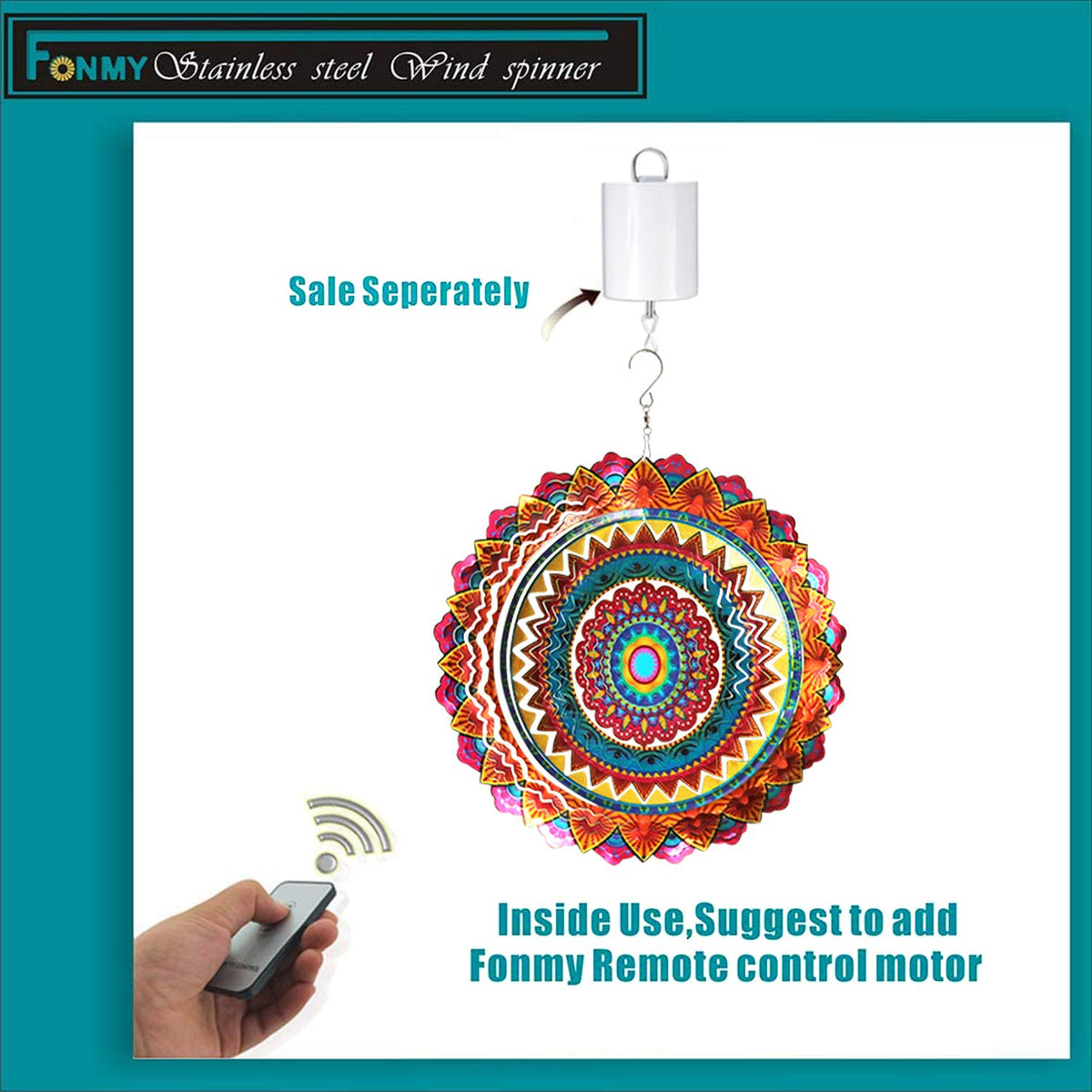 FONMY wind spinner 3D reflective effect seen from multiple viewing angles.