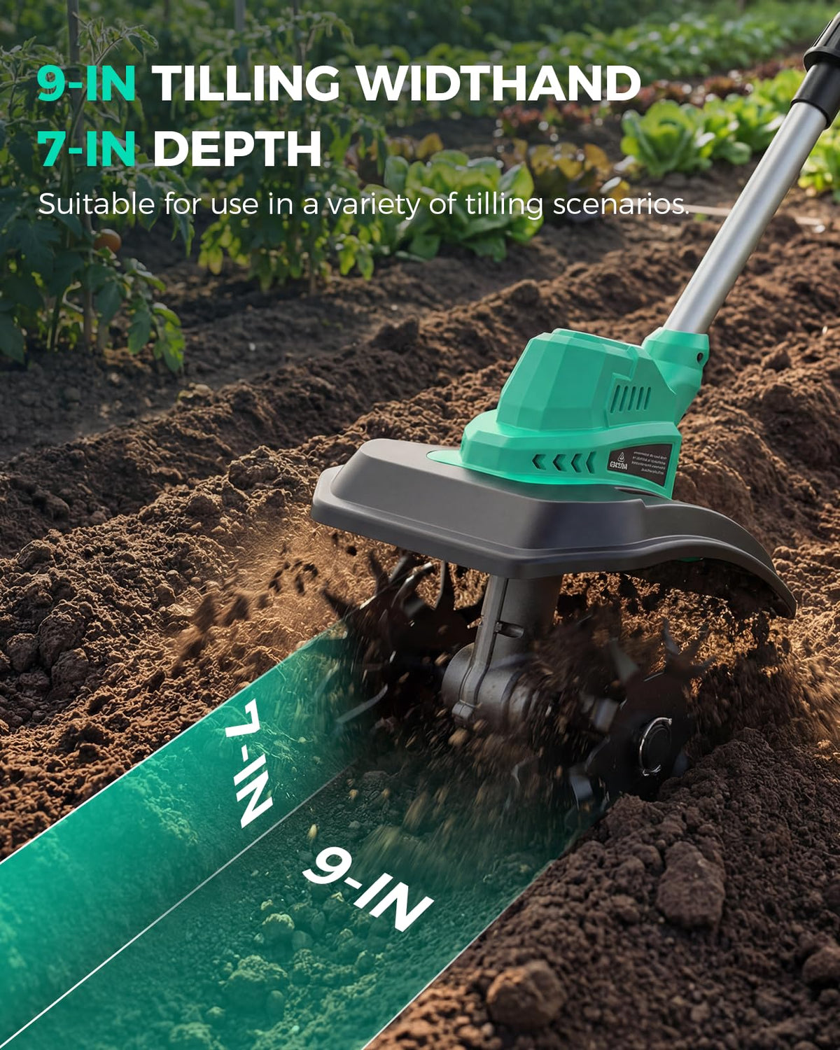 FONXLIT cordless tiller lightweight design eases use in tight beds