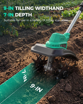 FONXLIT cordless tiller lightweight design eases use in tight beds