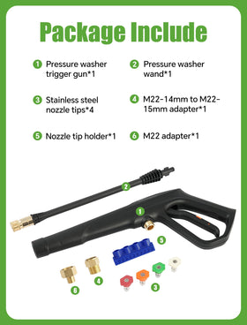 FOOCO stainless steel nozzle tips resist wear during repeated use.