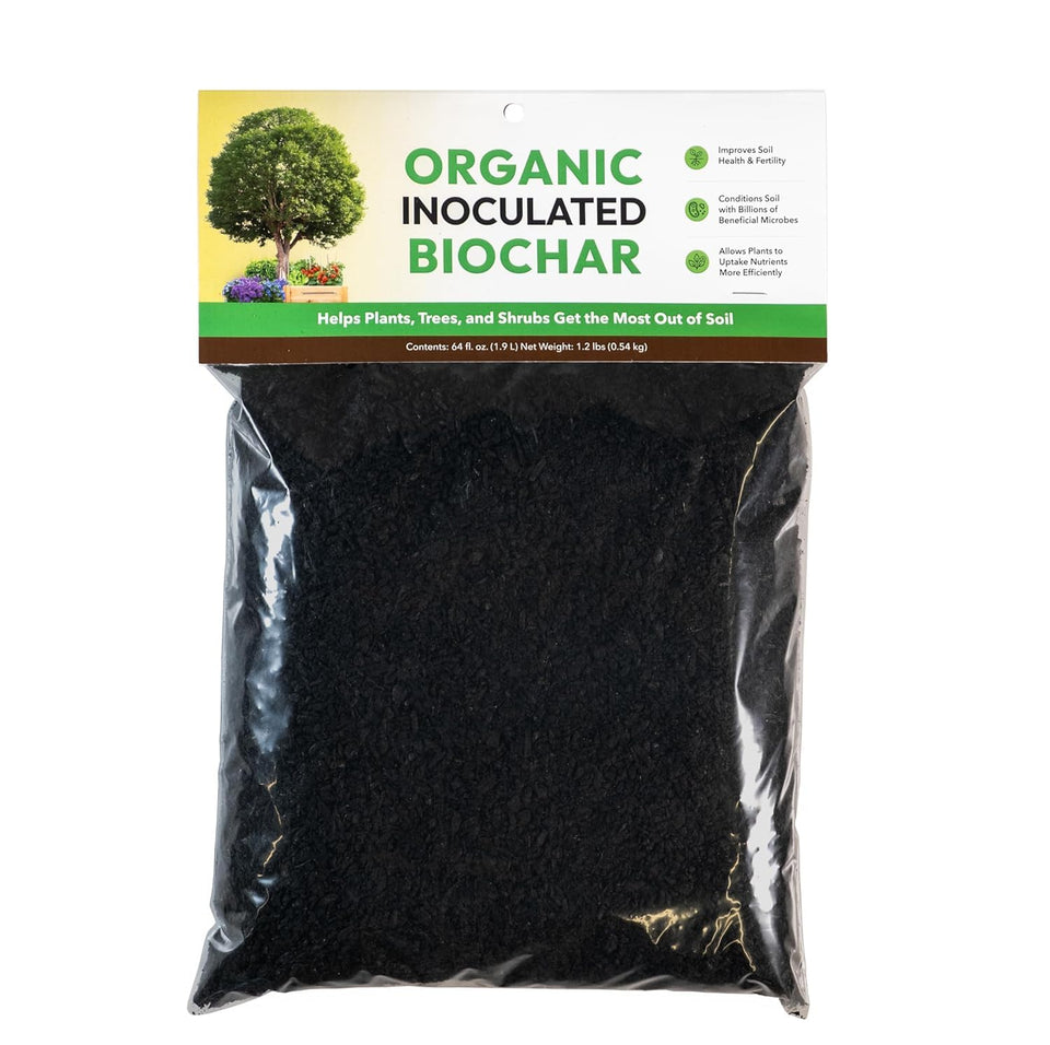 FOOP Organic Inoculated Biochar with microorganisms boosts soil biology for healthier roots.