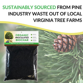 FOOP Biochar mixing-instruction: blend with 2 cubic feet of soil for best results.