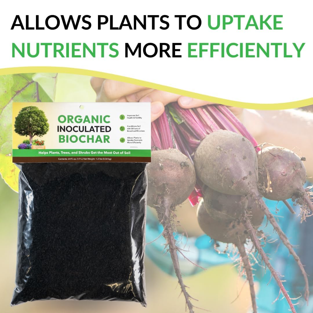 FOOP Biochar sustainably sourced from pine waste supports eco-friendly gardening.