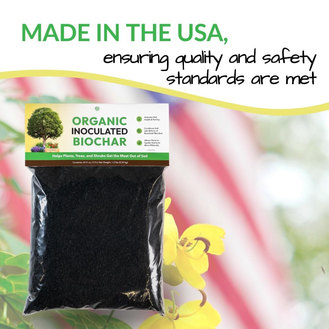 FOOP Biochar ready-to-use in garden beds and pots.