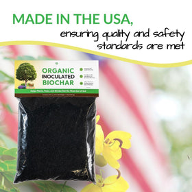 FOOP Biochar ready-to-use in garden beds and pots.