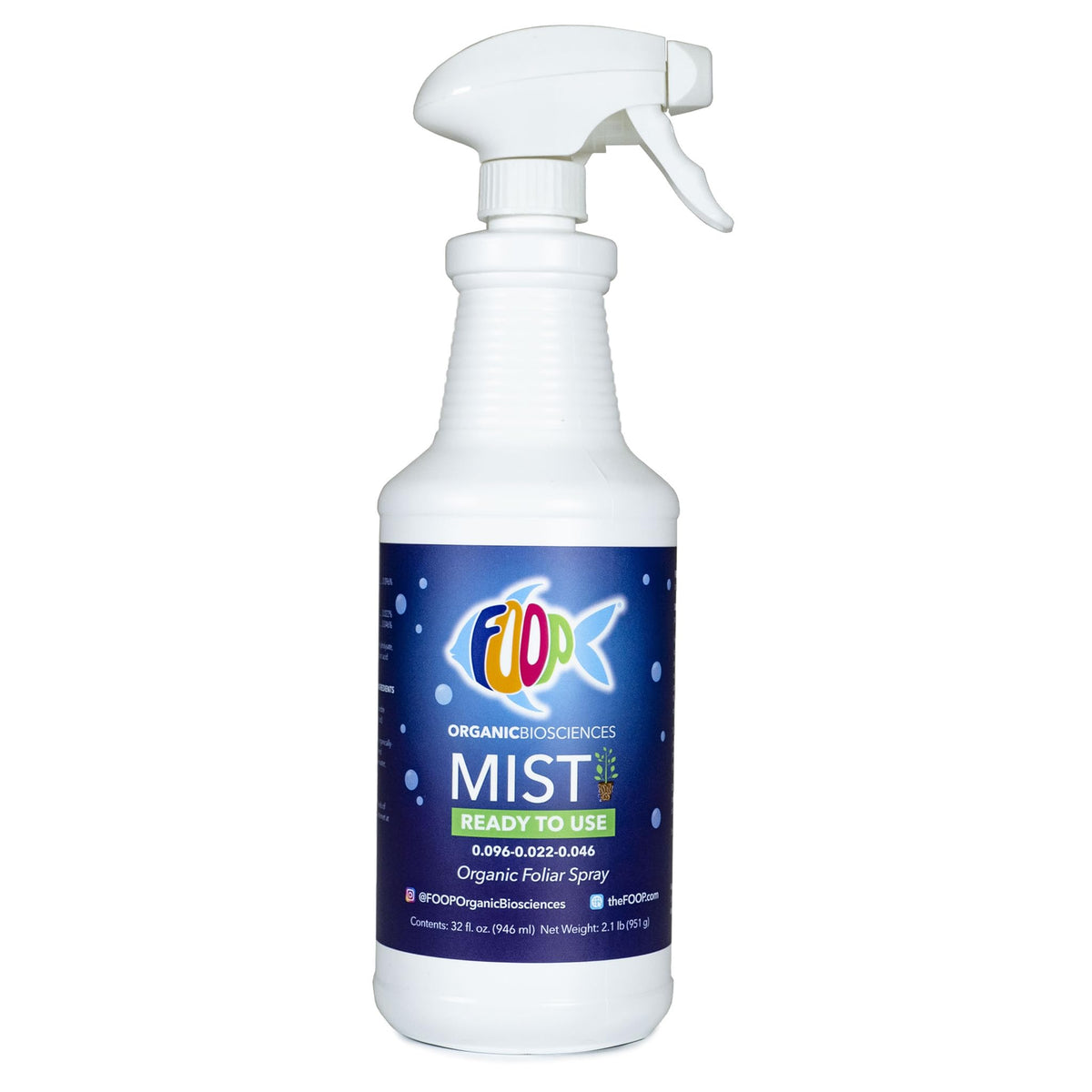 FOOP Mist bottle ready-to-use foliar spray for quick leaf nutrition