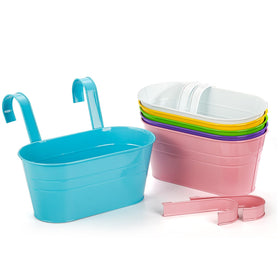 Foraineam pink hanging planter with detachable hooks for versatile mounting