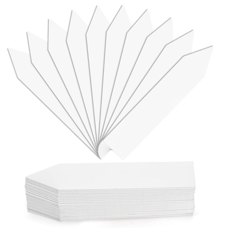 Foraineam plant labels 4-inch white pack for garden organization and quick identification.