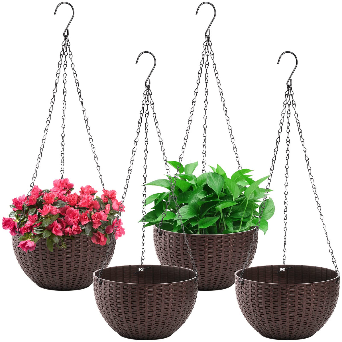 Foraineam 8.2-inch self-watering planter with perforated insert for consistent moisture.