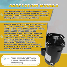 FOREBEN 1.5 HP motor side view, highlighting compatibility with Sta-Rite and Pentair.