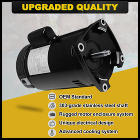 FOREBEN 1.5 HP stainless shaft close-up, corrosion-resistant construction.