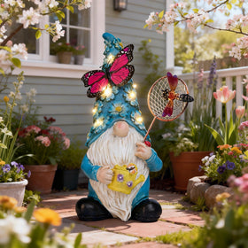 Foreby garden gnome decor for porch, yard, or pathway accents.