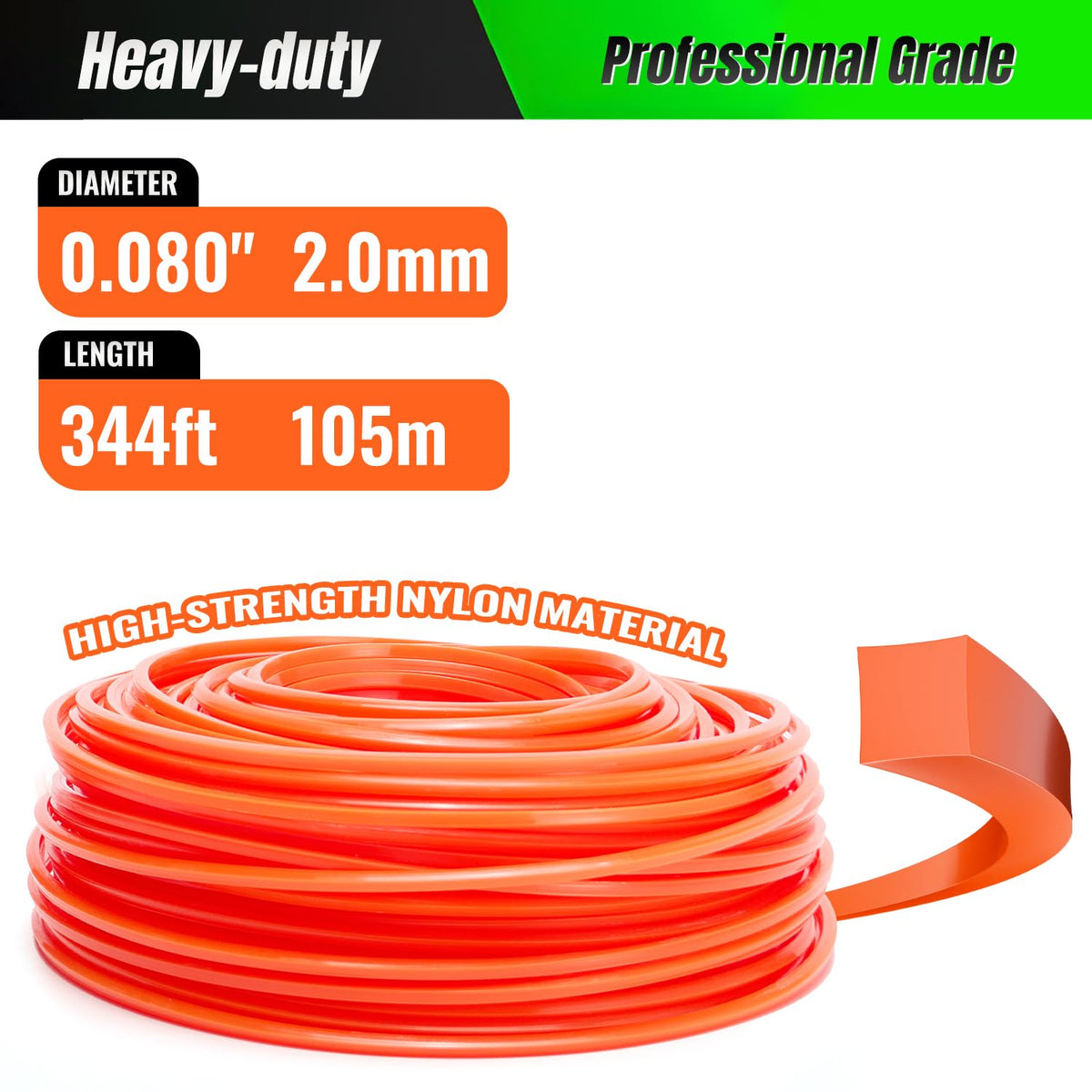 FOREDA square-cut trimmer line delivering sharp edge cuts