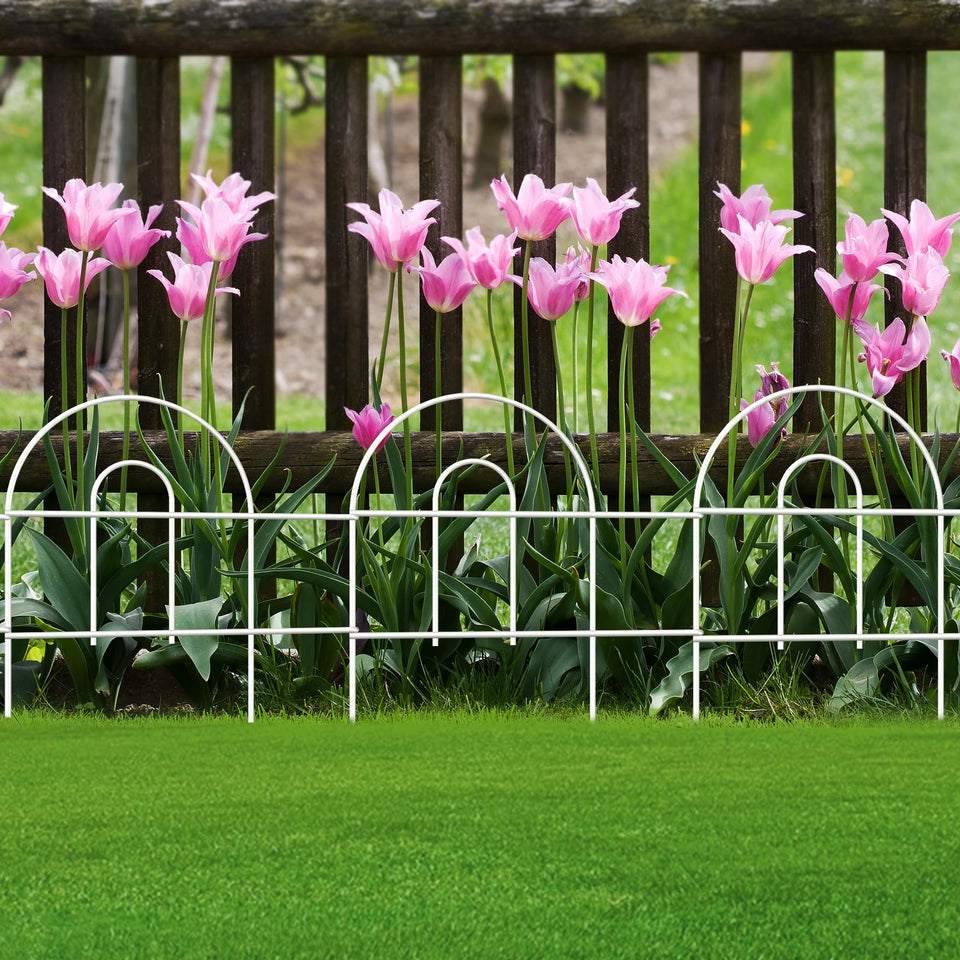 FOREHOGAR decorative white garden fence panels define borders with a clean, modern look and plant protection.