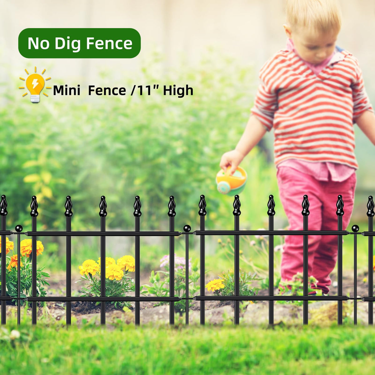 FOREHOGAR durable welded-frame border stands firm along flower beds.