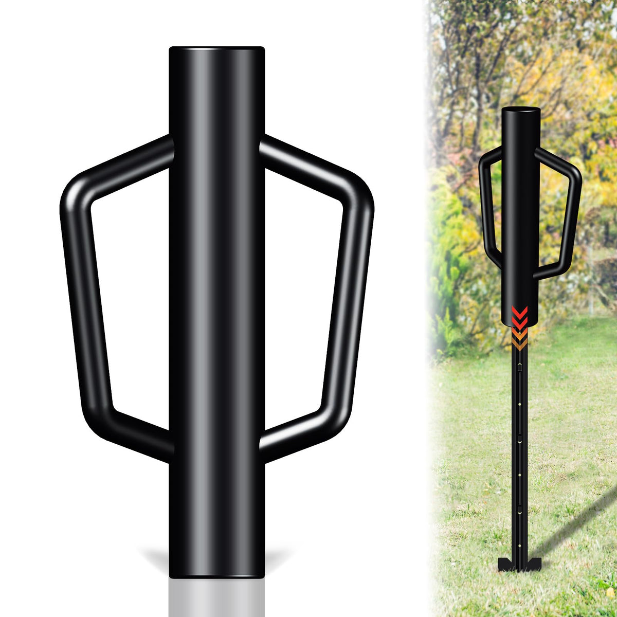 FOREHOGAR fence post driver handle showing ergonomic grip for easy use