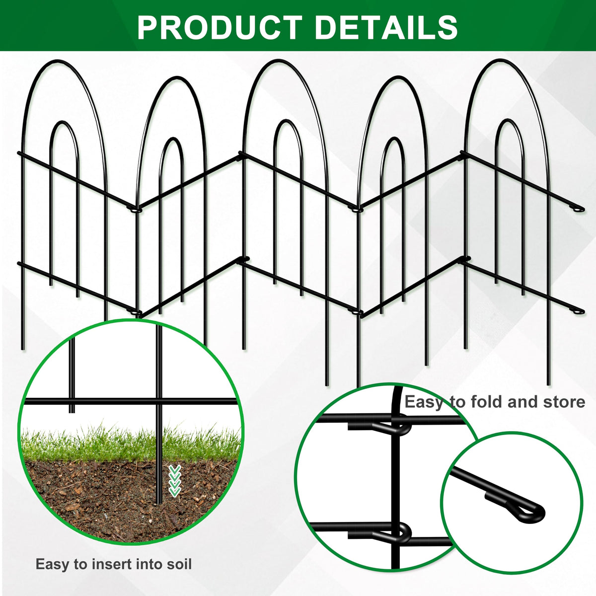 FOREHOGAR no-dig easy-install garden fence simplifies setup.