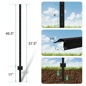 No-dig installation shown with post-driver and anchor below ground.