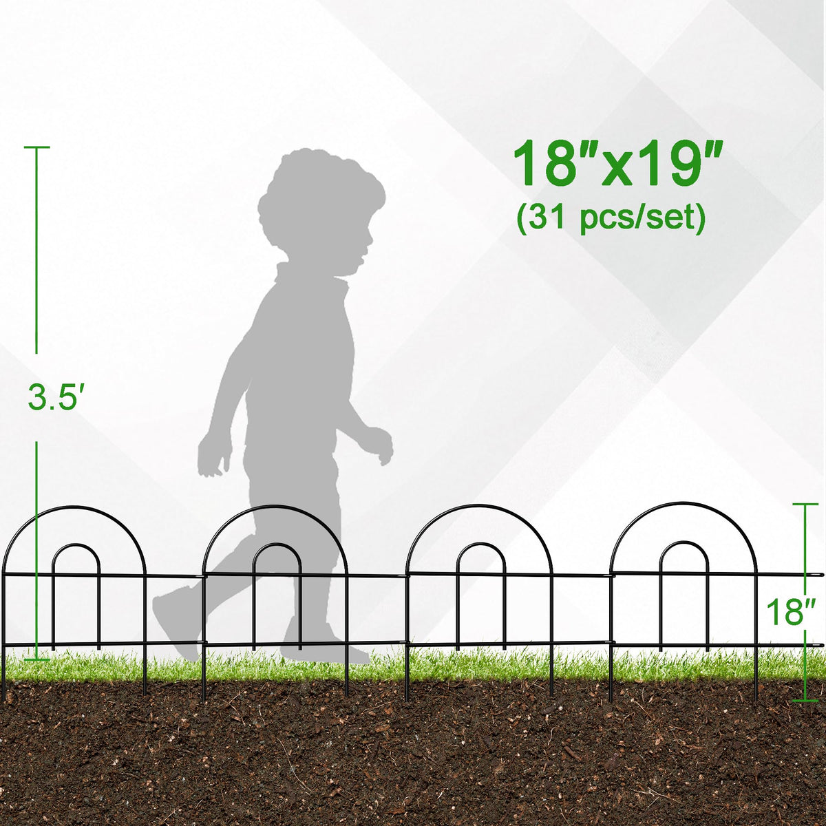 FOREHOGAR rustproof black powder-coated fence withstands outdoor weather.