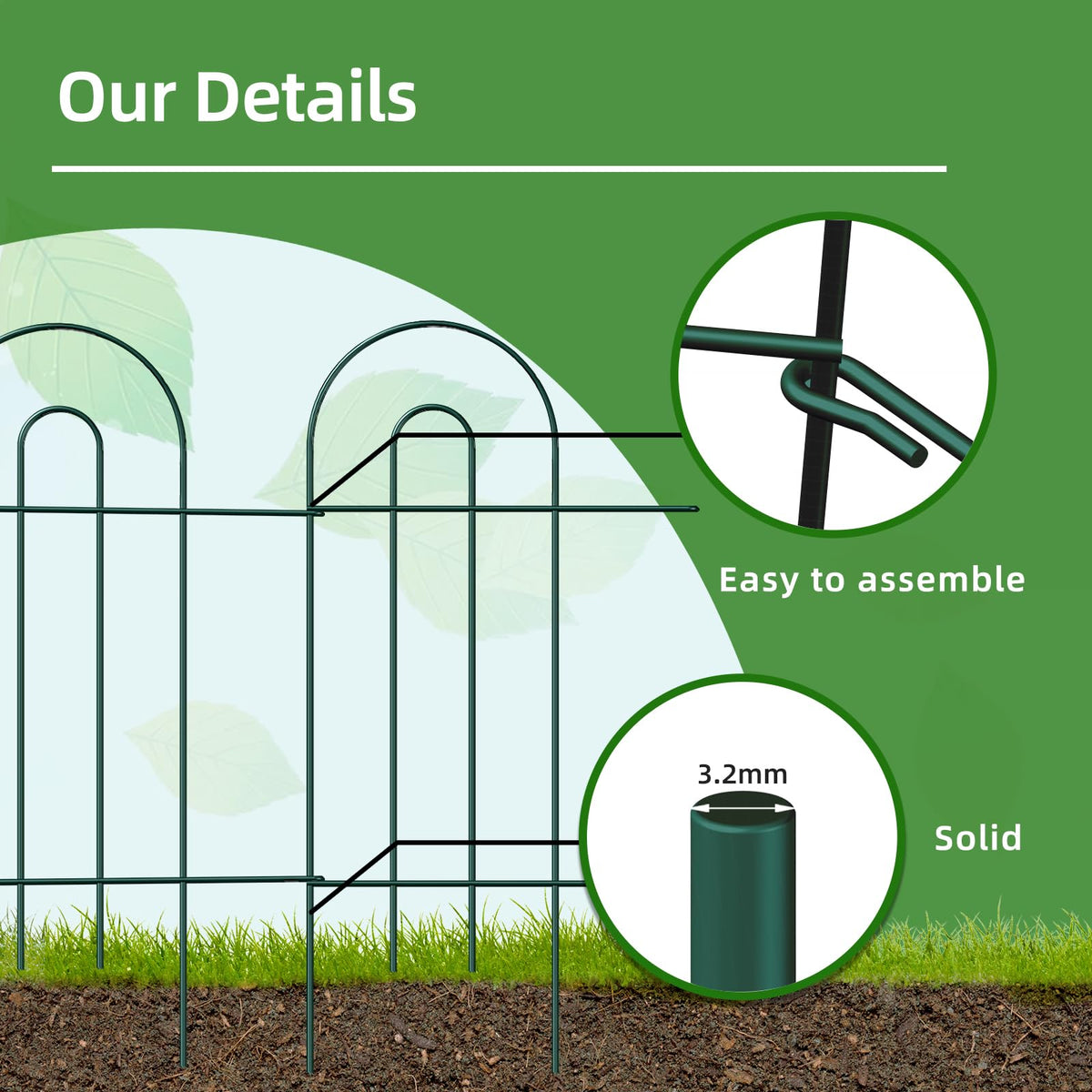 FOREHOGAR rustproof iron wire border protects plants with durable outdoor style.