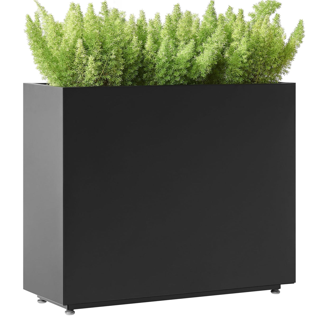 Foresland tall long metal planter with middle shelf for organized planting outdoors.