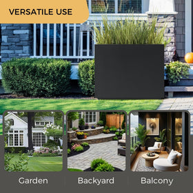 Foresland weatherproof steel in black finish resists rust outdoors.