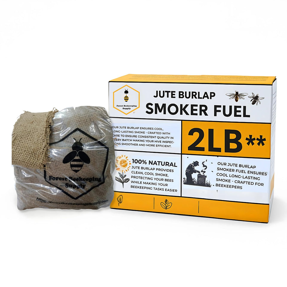FOREST BEEKEEPING SUPPLY hive smoker fuel in jute burlap for calm bees during checks.