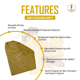 FOREST BEEKEEPING SUPPLY breathable mesh shows airflow for bee comfort during transit.