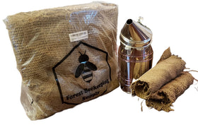 FOREST BEEKEEPING SUPPLY jute burlap smoker fuel creates cool smoke for gentler bee interactions.